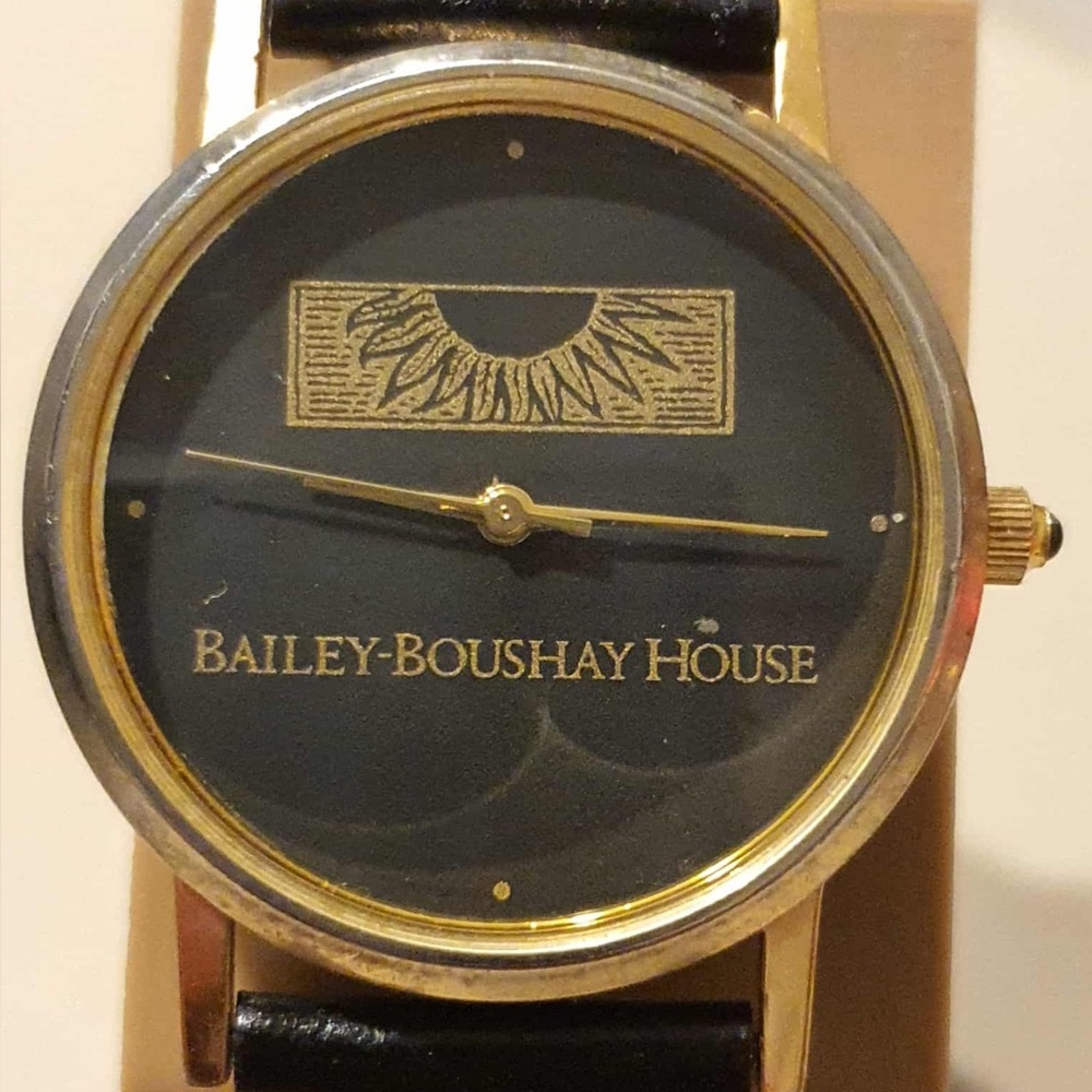 🦋10/$20🦋 Bailey Boushay House Goldtone/Black Leather Women's Watch